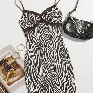 BROWN ZEBRA PRINT DRESS